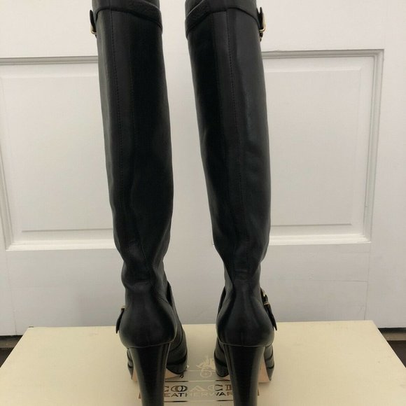 COACH LEIGHTON KNEE HIGH BOOTS SIZE 5.5 BLACK - Picture 3 of 8